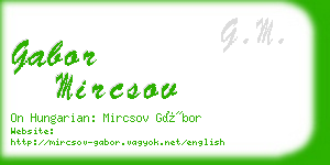 gabor mircsov business card